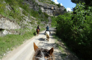 2 jours à cheval dans les hautes alpes route escarpée