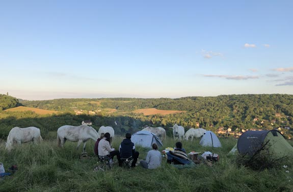 campement lors du week-end cheval dans le Vexin
